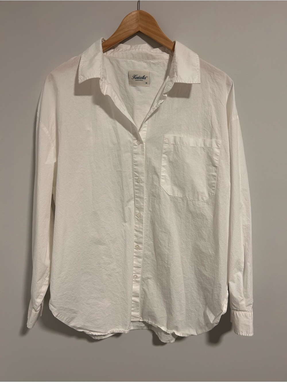 Kuwalla Montréal White 100% Cotton Button Down Shirt Size Medium